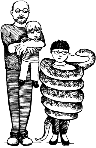 Illo of Alison wrapped in snake
