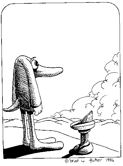 Creature staring at clouds