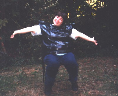 Alison Scott wearing a bin-bag