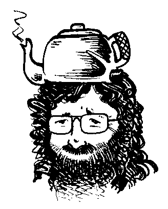 Michael Abbott with a kettle on his head