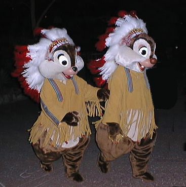 Two chipmunk costumes